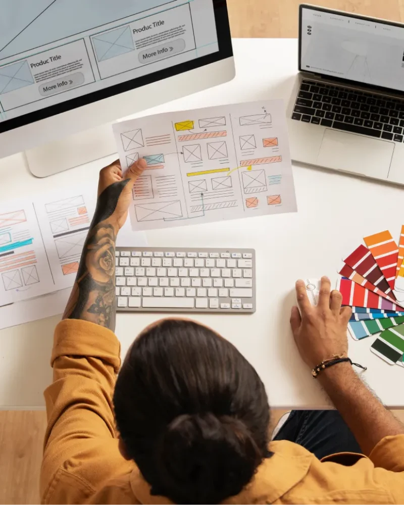 top-view-man-working-desk 1